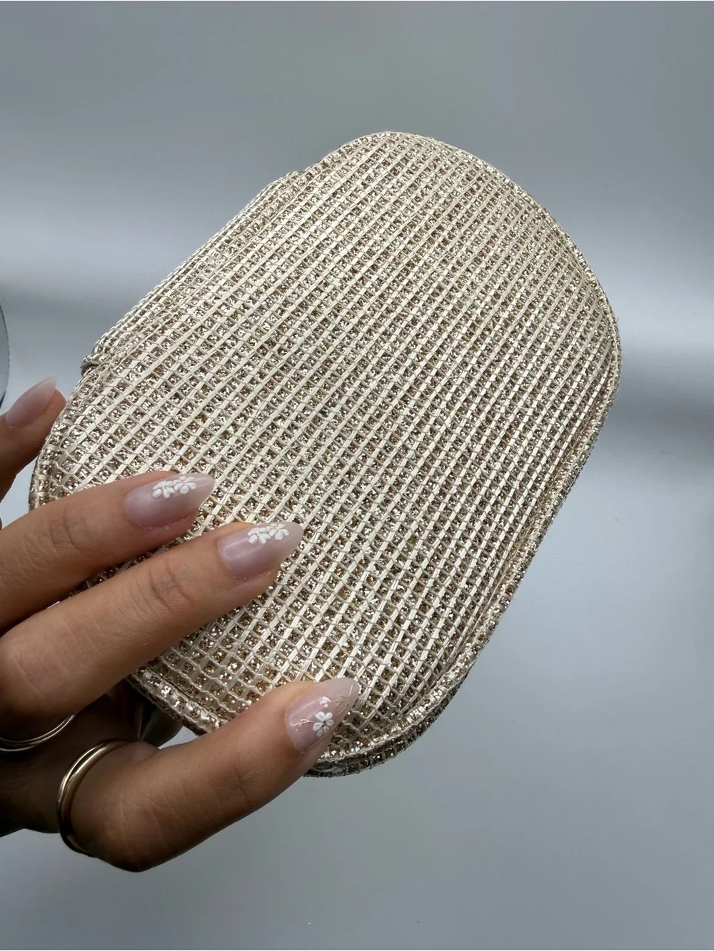 Designer Inspired Gold Glitter Cosmetic Makeup Bag with Star Emblem